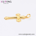 33735 xuping joyería 24k chapado en oro diseño simple cruz colgante religioso